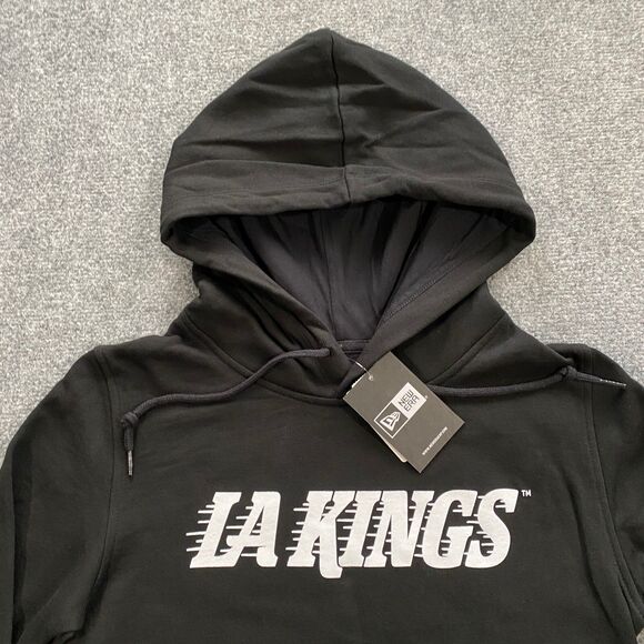 Los Angeles LA Kings Wordmark Logo New Era Hoodie Womens Small Black NHL Hockey - Picture 2 of 15